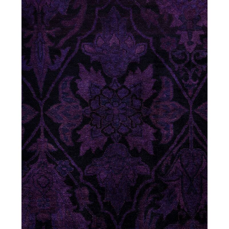 Overdyed One-of-a-Kind Hand-Knotted Area Rug - Purple - 9' 3" x 12' 1"