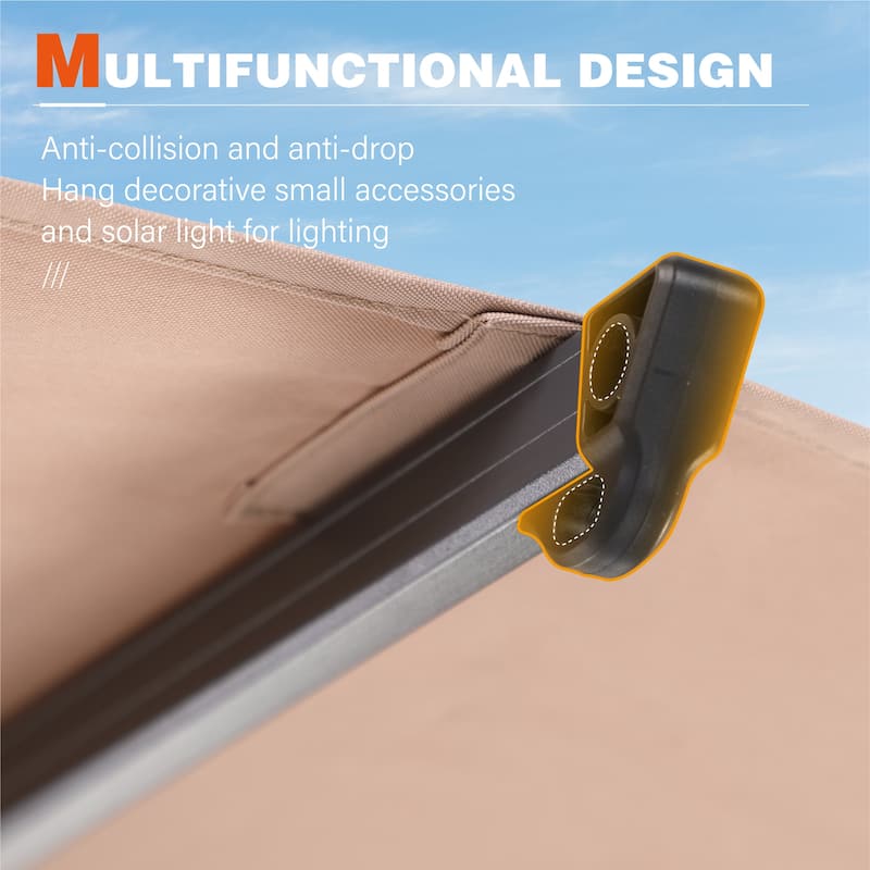 MAISON ARTS 10FT Patio Cantilever Offset Umbrella with 360-degree Rotation Aluminum Umbrella with Weighted Base