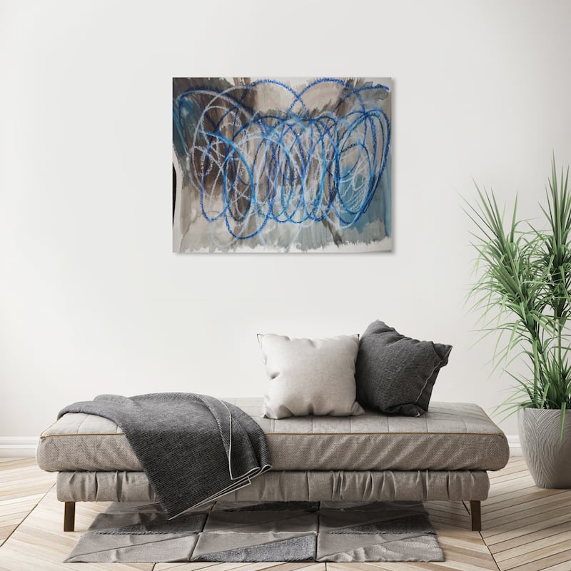 Wynwood Studio Abstract Swirling Blue and Modern & Contemporary Wall Art Canvas Print - 30 x 36