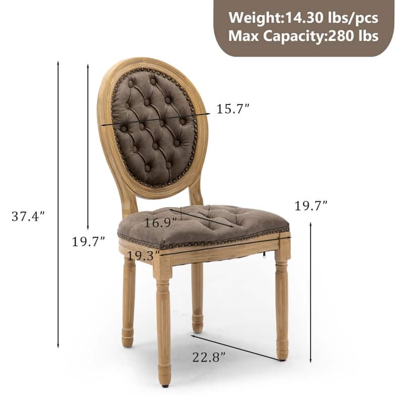 Upholstered French Style Nailhead Dining Chairs(Set of 6)