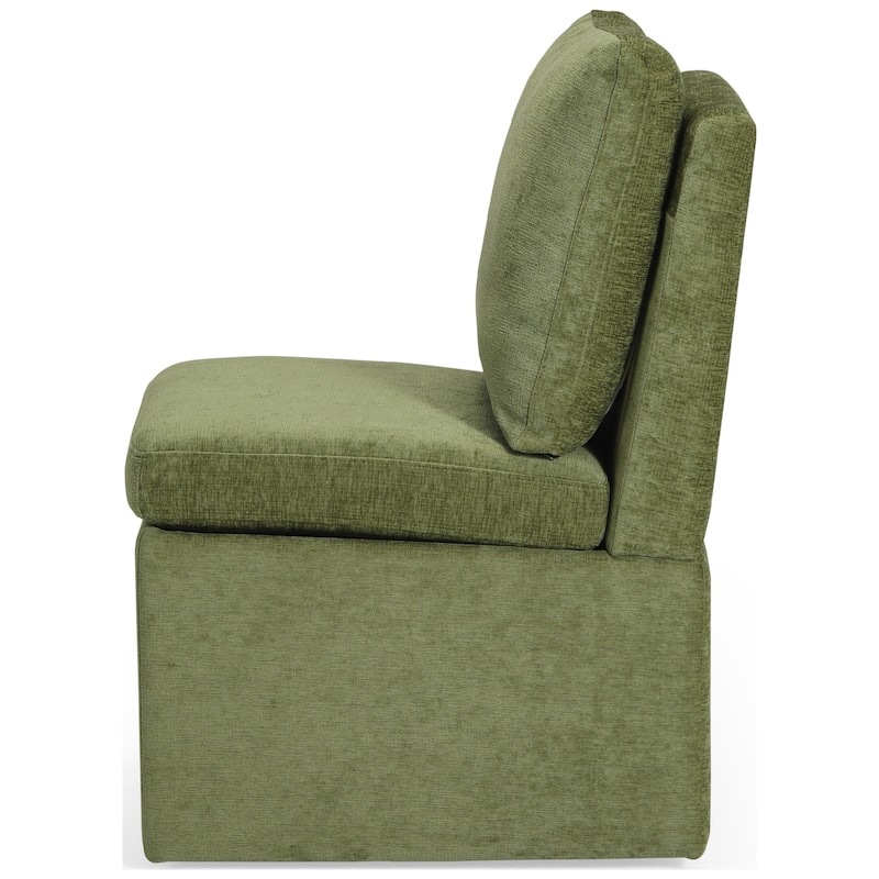 Stansberry Chenille Upholstered Dining Chair with Lift-Top Seat Storage and Caster Wheels (Set of 4)