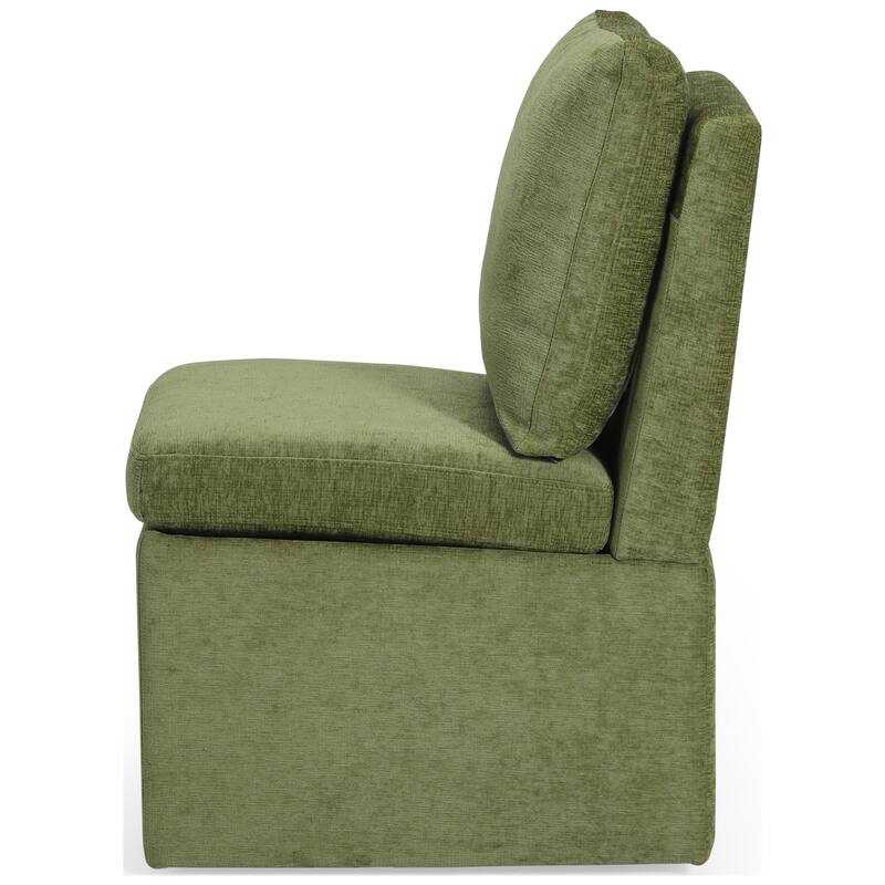 Stansberry Chenille Upholstered Dining Chair with Lift-Top Seat Storage and Caster Wheels (Set of 6)