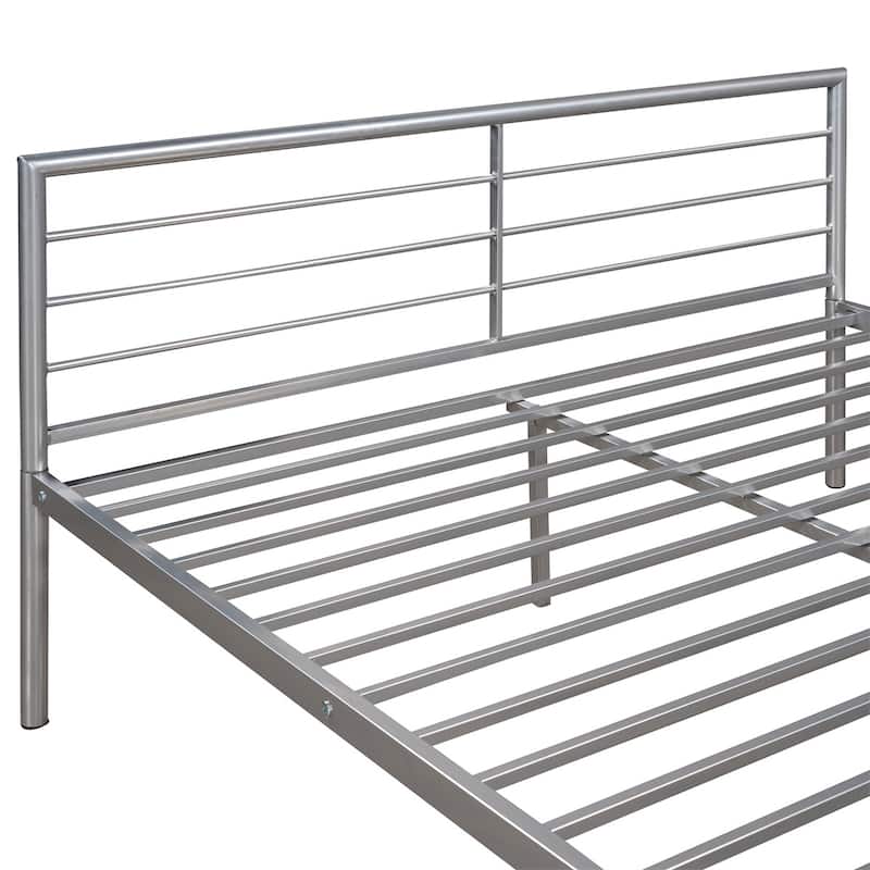 Merax Twin Over Full Metal Bunk Bed with Desk, Ladder