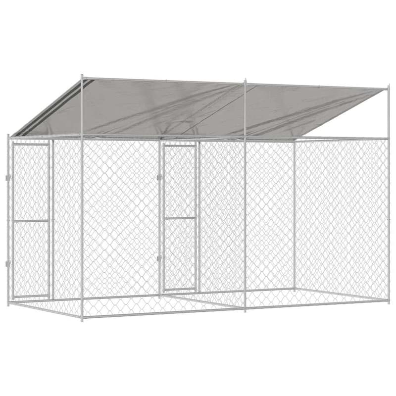 Dog Cage Silver 400/600/800 x 200 x 256 cm Galvanised Steel