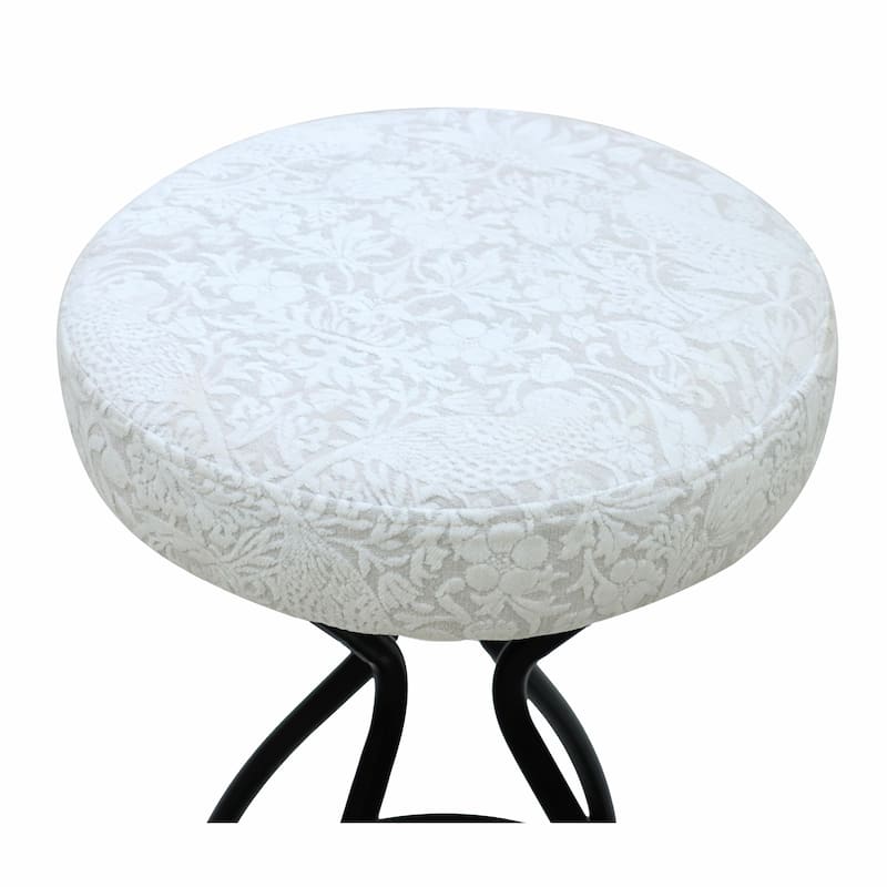 Modern Backless Bar Stools Set of 2, Round Upholstered Counter Stools