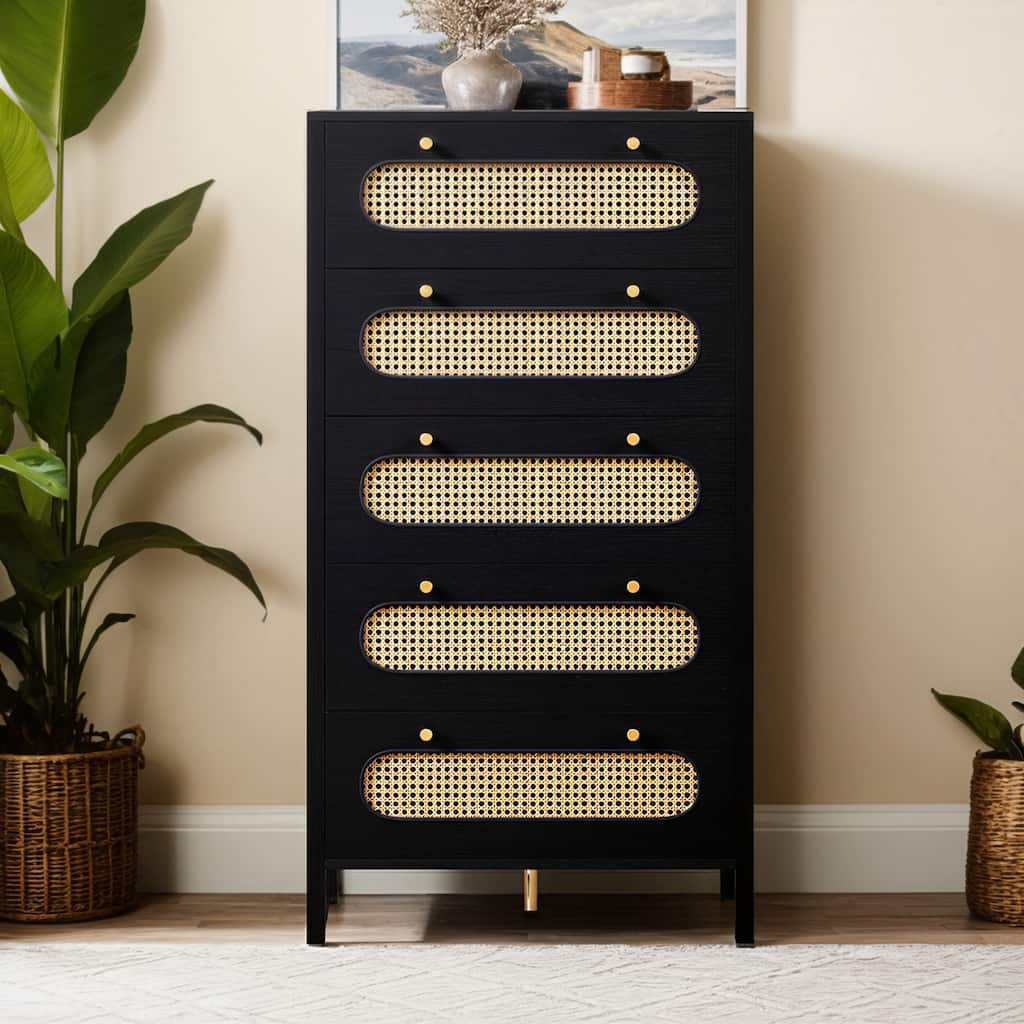 Moasis 5 Drawer Rattan Dresser