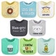 preview thumbnail 1 of 5, The Peanutshell Terry Cotton Baby Bib Set, 8 Pack, Cute Foodie Sayings
