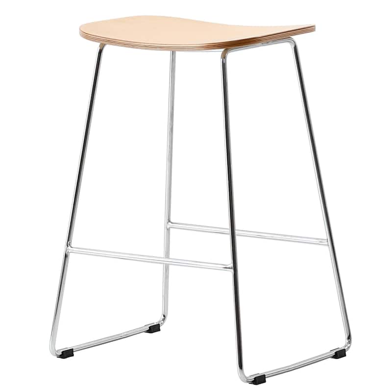 Melrose Modern Wood Saddle Seat Counter Stool by Set of 2 LeisureMod - 26"