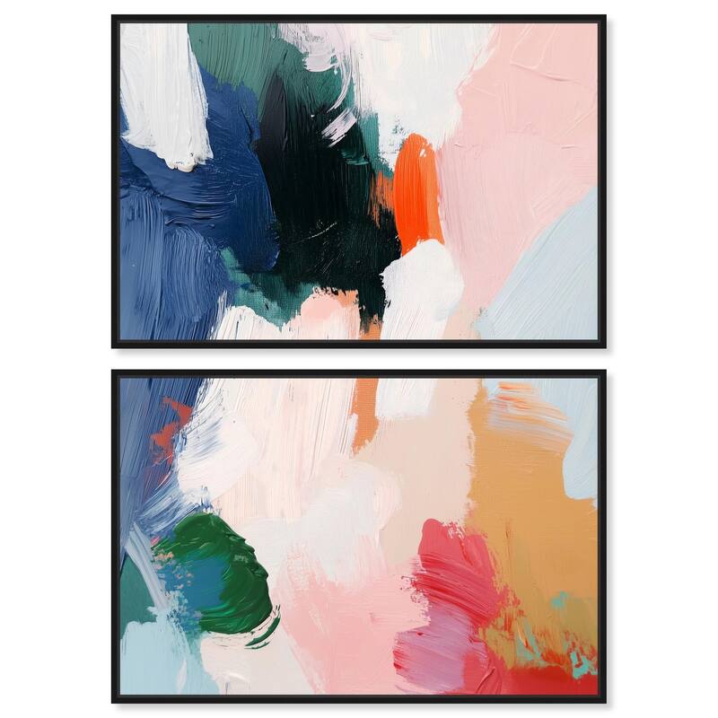 Spring Fever Canvas Set of 2 by Art Remedy - 36" x 24" - Black