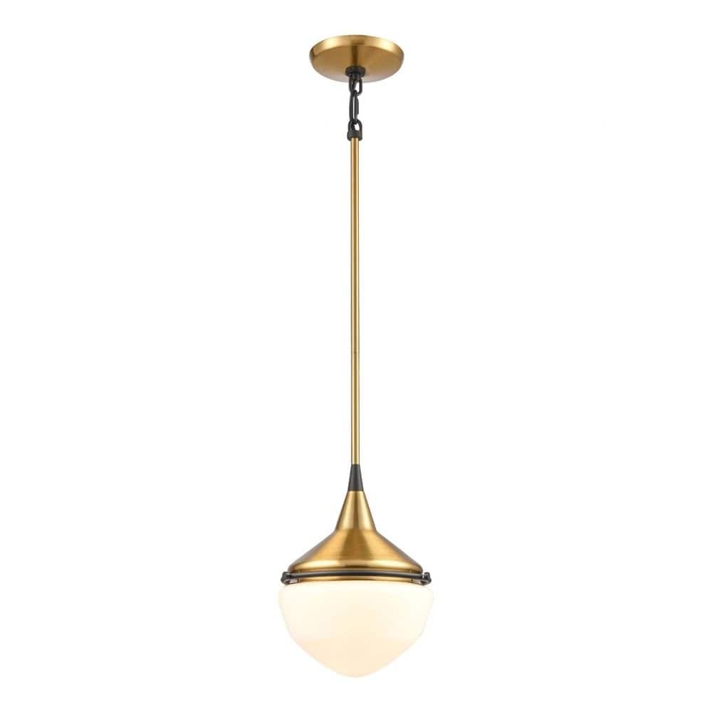 Henhayes Lane - 1 Light Mini Pendant Satin Brass/Matte Black Finish - Satin Brass/Matte Black