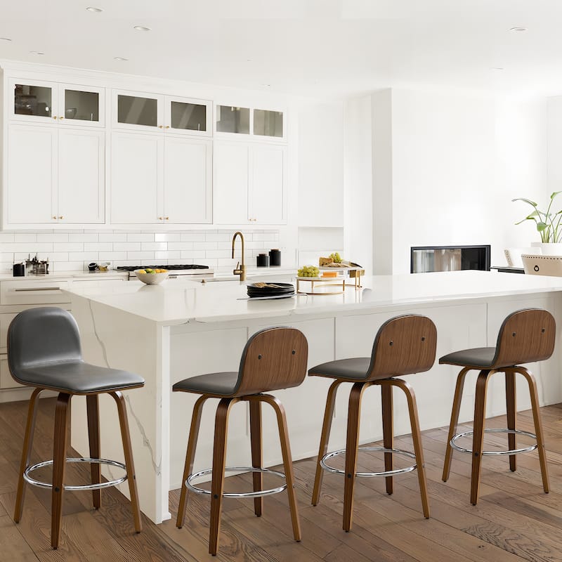Upholstered Wood Swivel Bar Stools/ Counter Stool