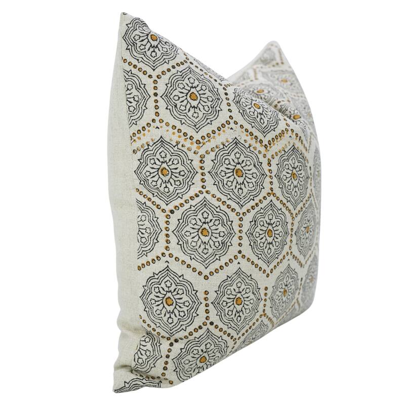 Fabdivine 20x20 Inch Fall Décor Floral Cushion Cover for Sofa, Couch Throw Home Decorative Linen Square Pillowcase, Charkha