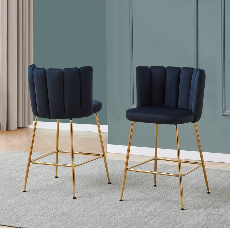 Best Master Furniture Velvet Upholstered 26 Inch Counter Height Stool