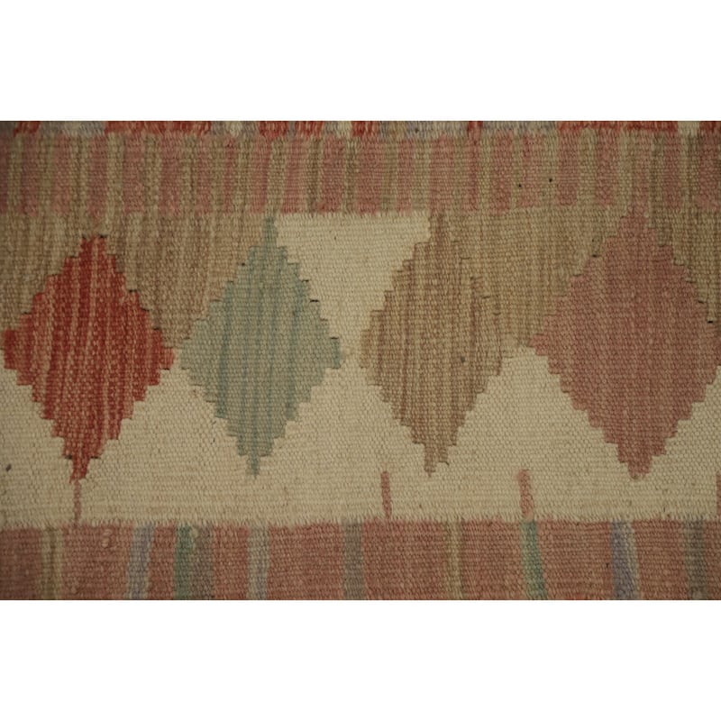 Hand Woven Oriental 100% Wool Carpet Southwestern Tribal Oranges & Rust Kilim Area Rug - 5' 11'' X 3' 11''