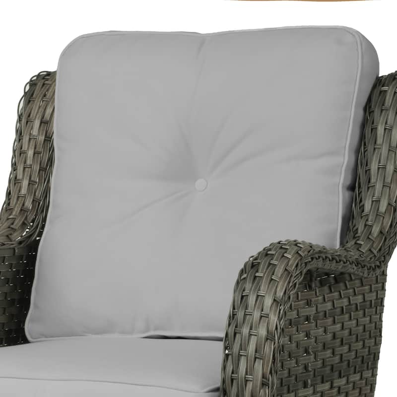 Patio Rattan Chairs Outdoor Wicker Swivel Rocker with Cushion