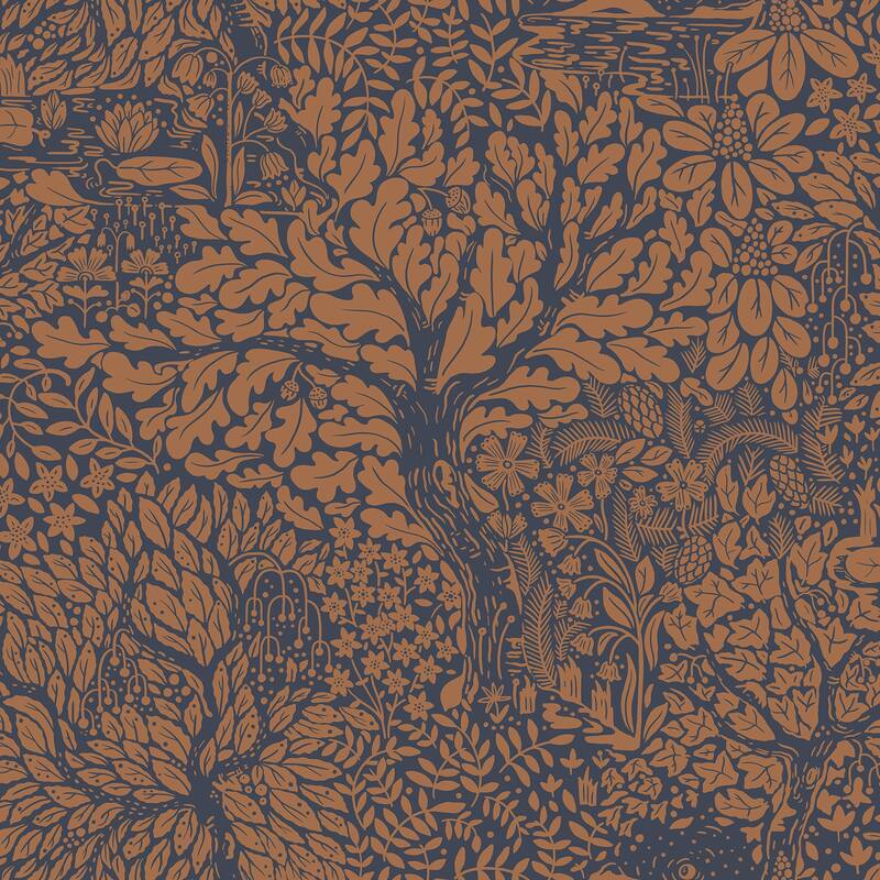 A-Street Prints Olle Orange Forest Sanctuary Wallpaper
