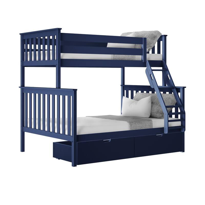 Max and Lily Twin over Full Bunk Bed with Under Bed Storage Drawers