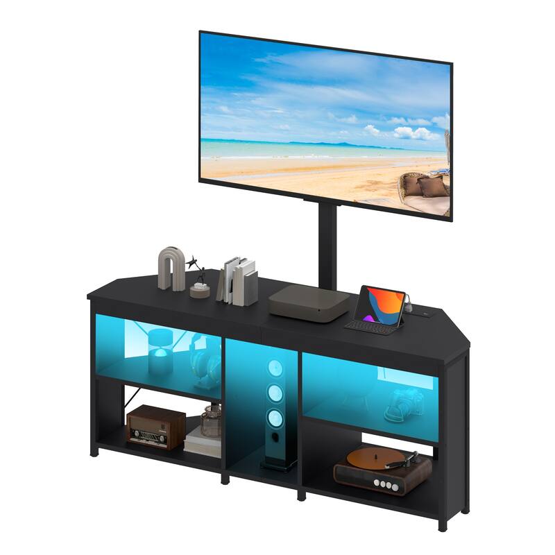 Moasis LED TV Stand with Mount for 32-70 inch TVs - Black
