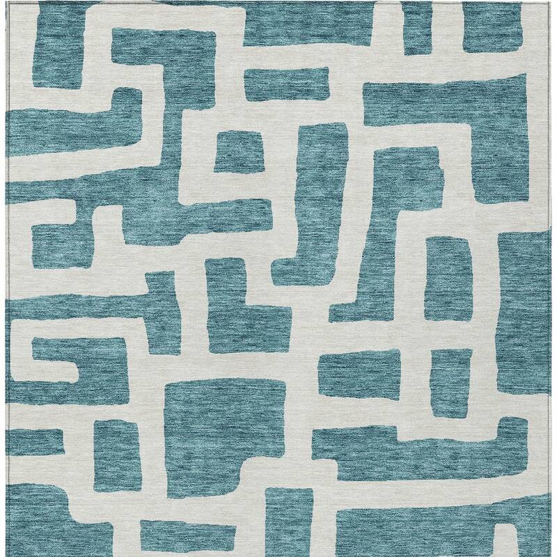 HomeRoots Abstract Transitional Rectangle Outdoor Rug