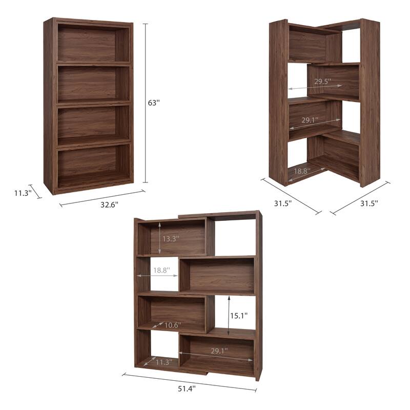 Studio London 3-in-1 Convertible Bookcase, Adjustable Multi Function
