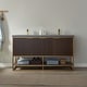 preview thumbnail 2 of 9, Donostia 60" Vanity in Walnut with stone countertop Without Mirror
