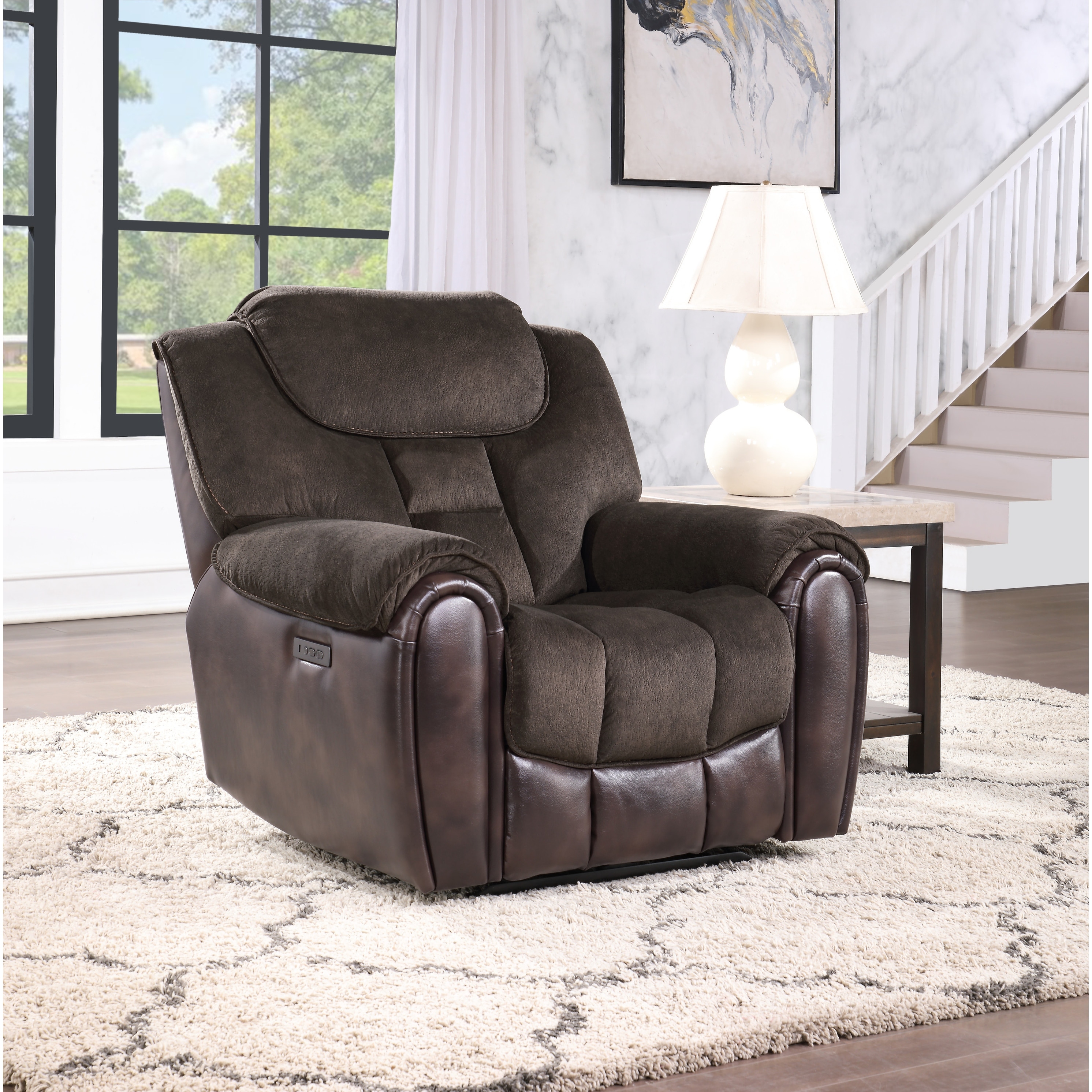 Oversized leather sale rocker recliner