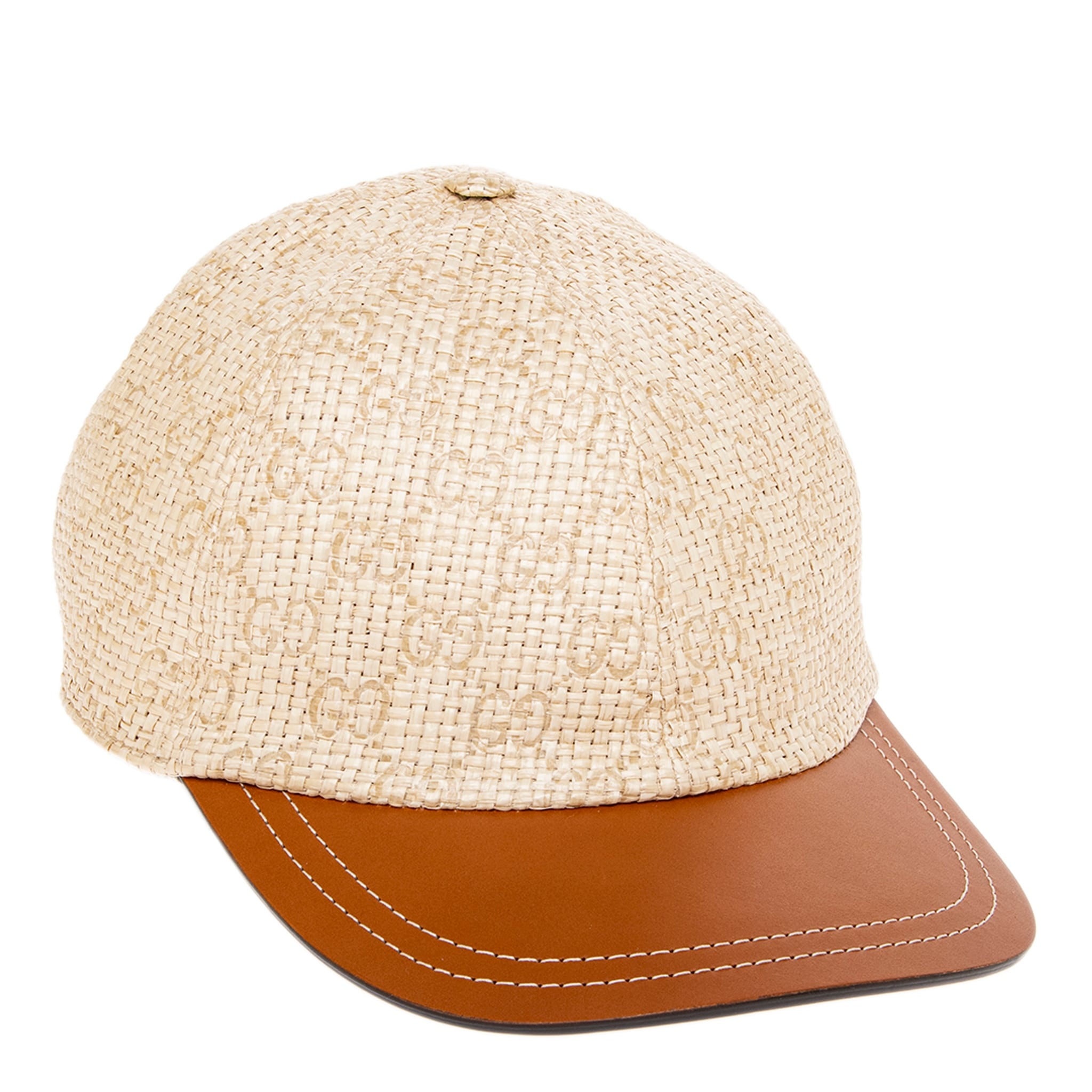 Gucci Beige and Brown GG Monogram Baseball Cap Gucci Monogram Patch Logo Soft Baseball Hat S Beige Cocoa  main image 2