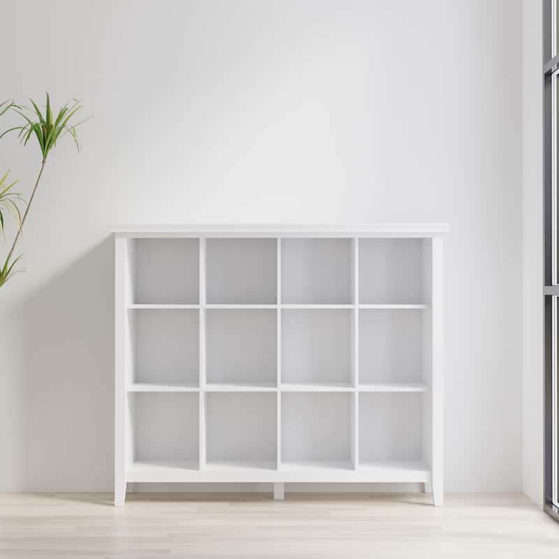 WYNDENHALL Stratford SOLID WOOD 48x57 inch Transitional 12 Cube Storage - 57"w x 15.75"d x 48"h