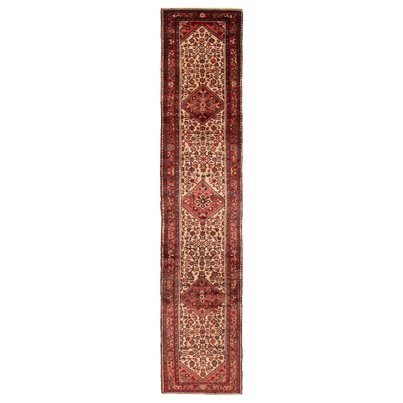 ECARPETGALLERY Hand-knotted Andelz Cream Wool Rug - 2'9 x 12'10 - Cream - 2'9 x 12'10