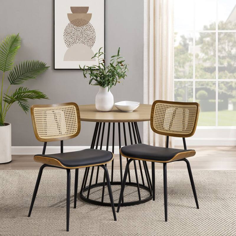 Faux Leather Upholstered Dining Chairs Set of 2/4 - 33.5" H x 17.5" W x 23" D