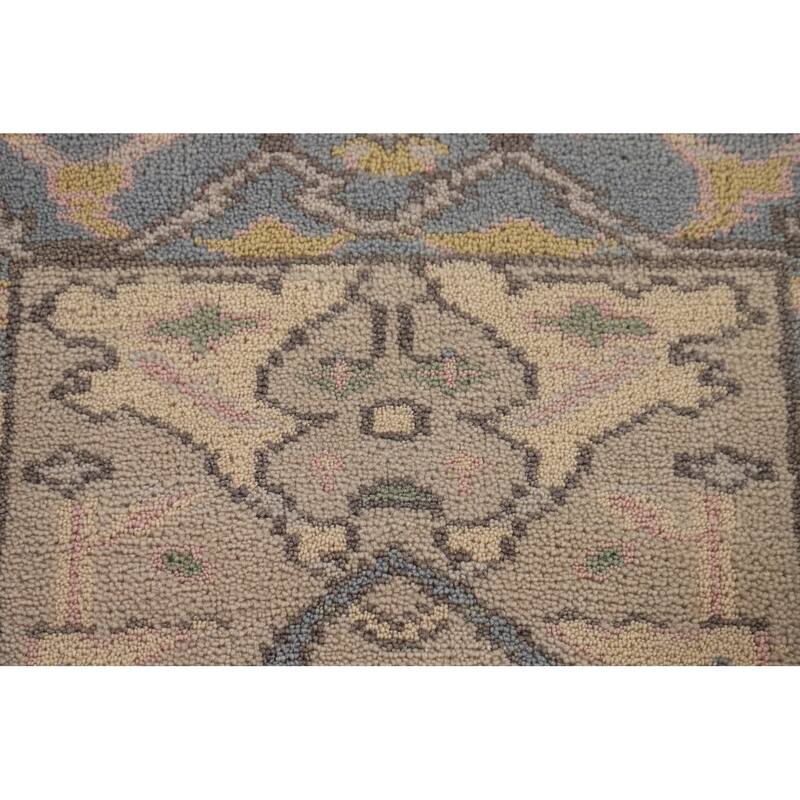 Earth Tone Oushak Oriental Runner Rug Handmade Wool Carpet - 2'3"x 10'1"