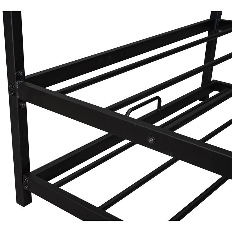 Twin Metal House Bed With Trundle