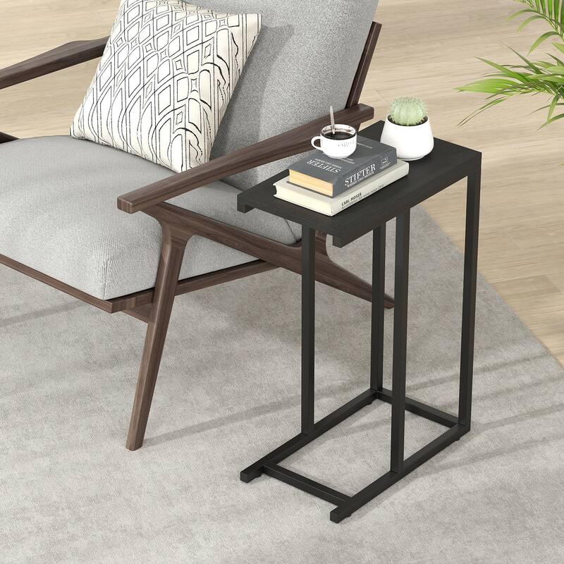 Metal Frame C End Table for Living Room Bedroom or Small Space