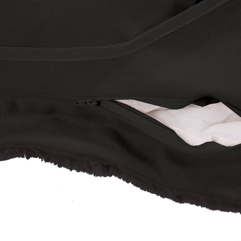 Allan Andrews Scroll Puff Ottoman with Titanium Frame & Cover, Angora Collection