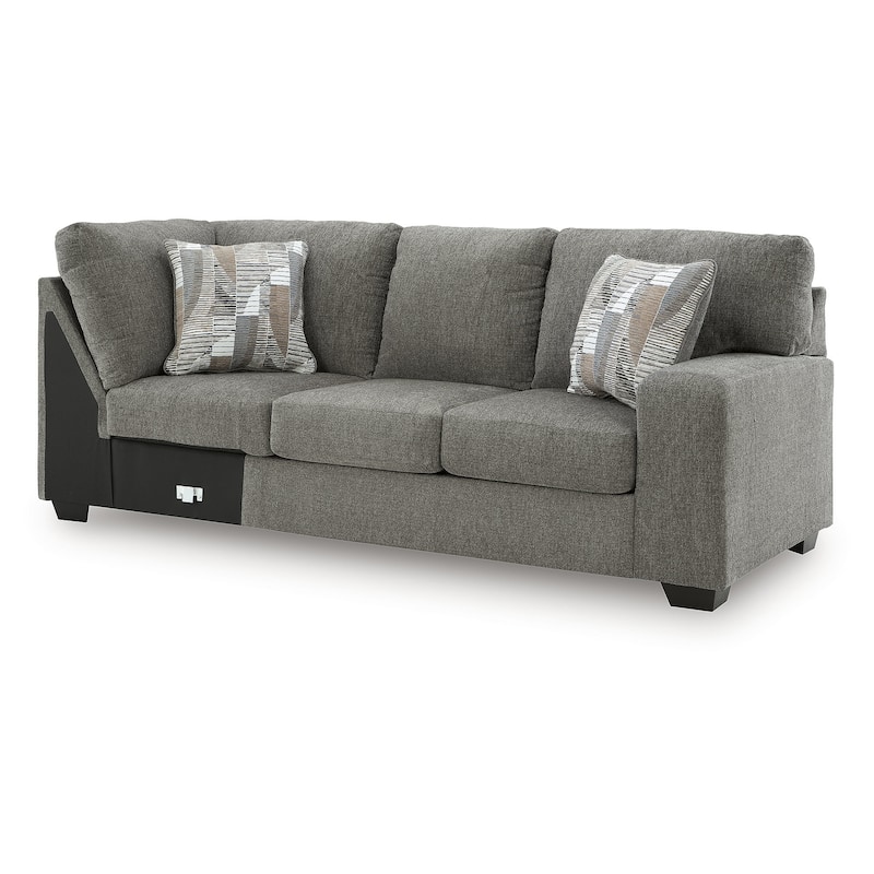 Signature Design by Ashley Seyler Lane Gray 3-Piece Sectional with Chaise - 144" W x 93" D x 39" H
