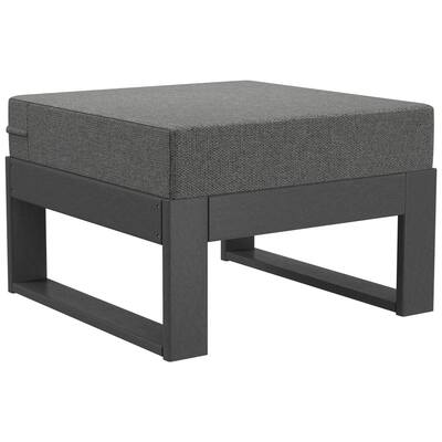 Polytrends Endless Patio Deep Seating Ottoman with Gray Frame