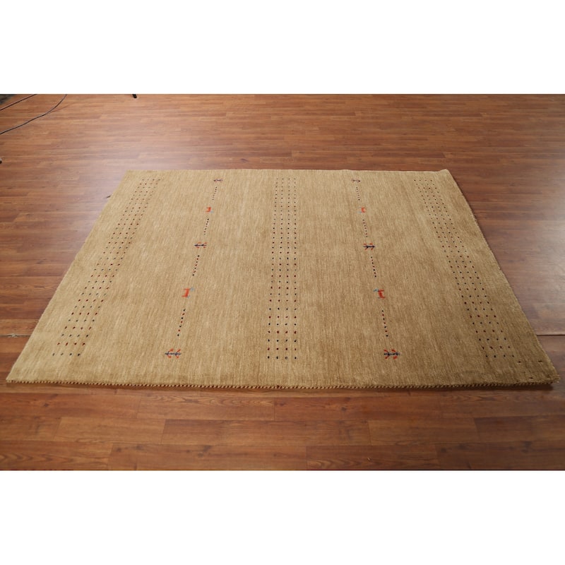 Little Animals Design Gabbeh Area Rug Hand-Knotted Wool Carpet - 4'9"x 6'5"