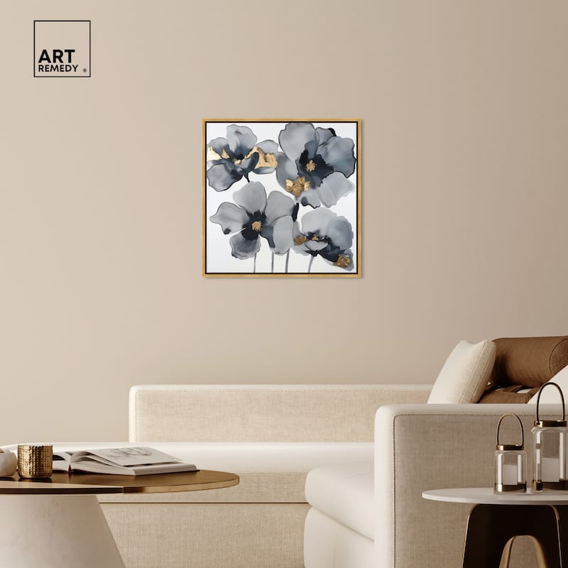 Art Remedy Drama Flora Framed Floral Fine 1 Piece Canvas Wall Art