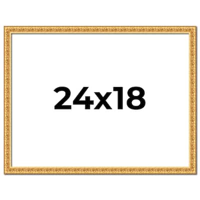 24x18 Frame Gold Real Wood Picture Frame Width 1 inches | Interior