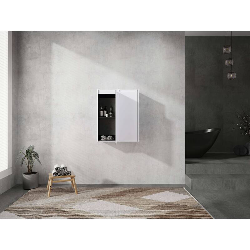Modern Wall-Mounted Bathroom Side Cabinet with Soft-Close Doors, Floating Design, 6 Storage Compartments, 12-Inch Width