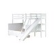 preview thumbnail 24 of 24, Twin over Full Rubber Wood Bunk Bed with Slide, Drawers