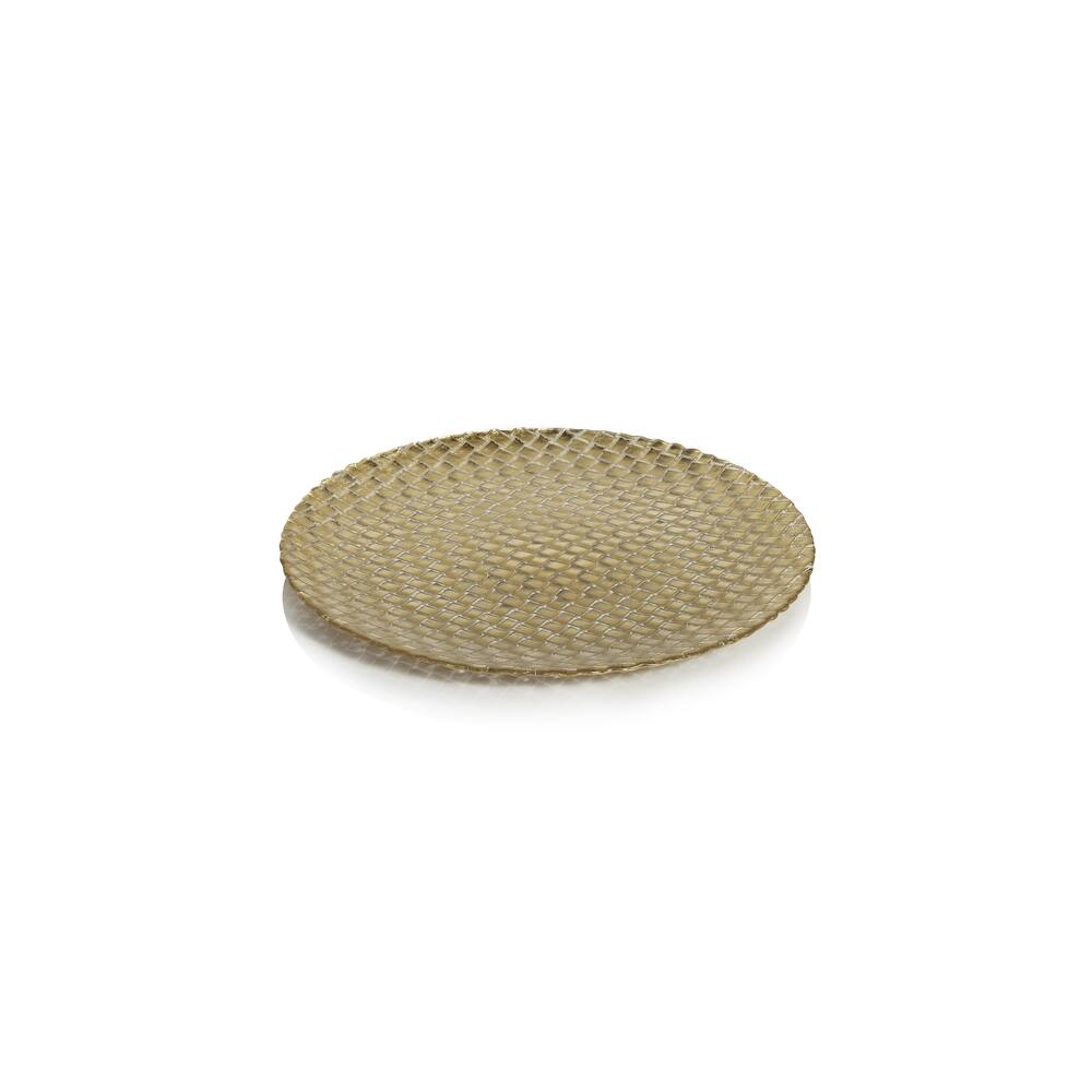 Nova Braided Gold Glass Plates, Set of 6