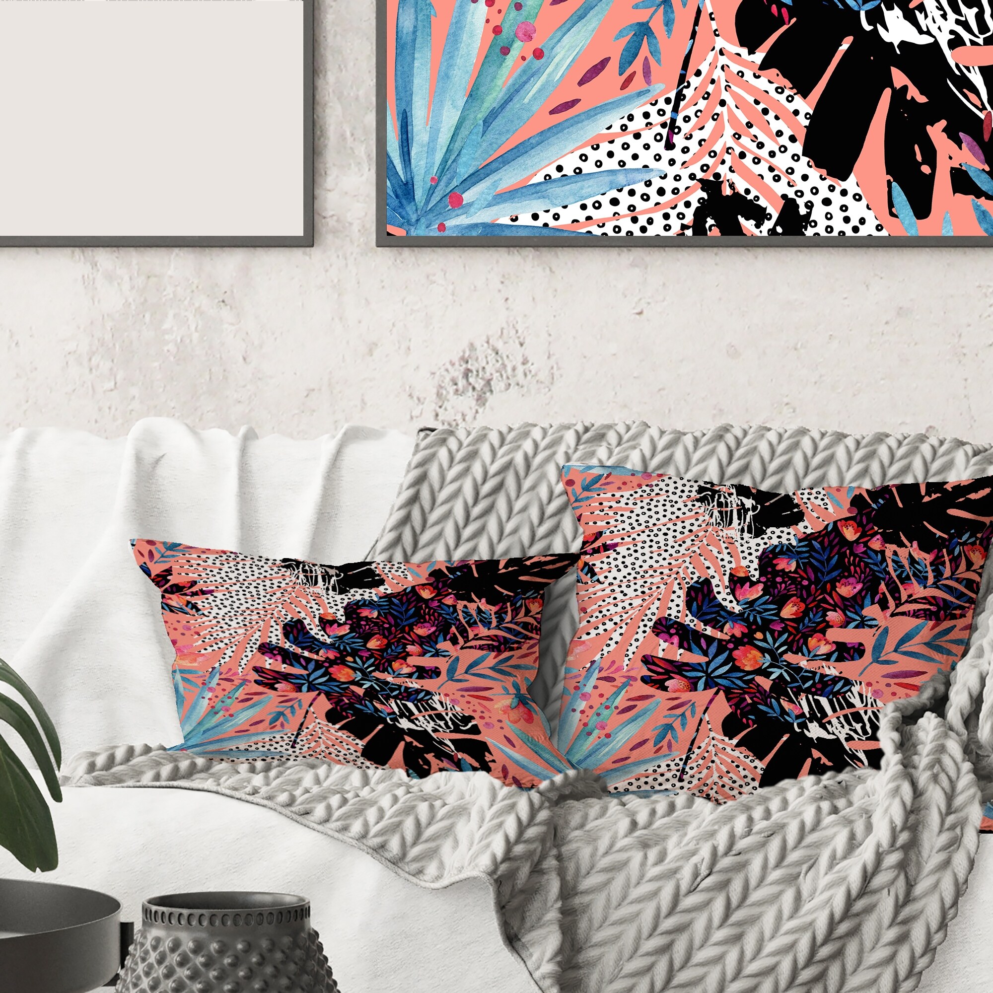 Tropical print online throw pillows