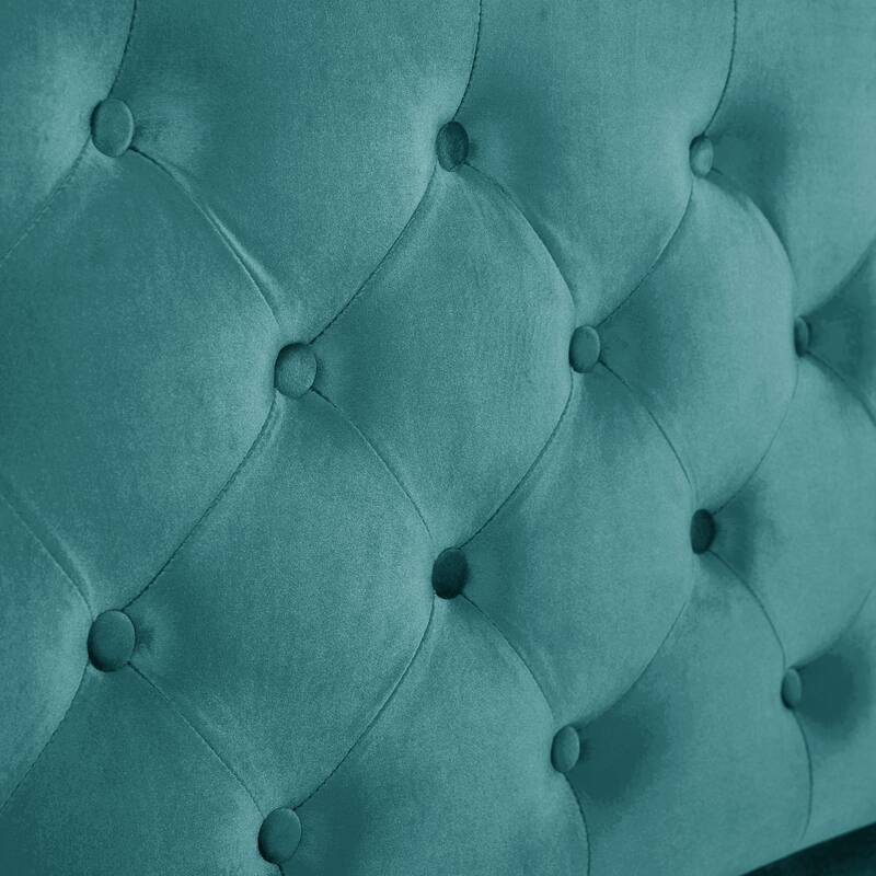 Christopher Knight Home - Amara Traditional Velvet Upholstered Sleigh Bed with Wingback Headboard & Scroll Footboard, Queen Size