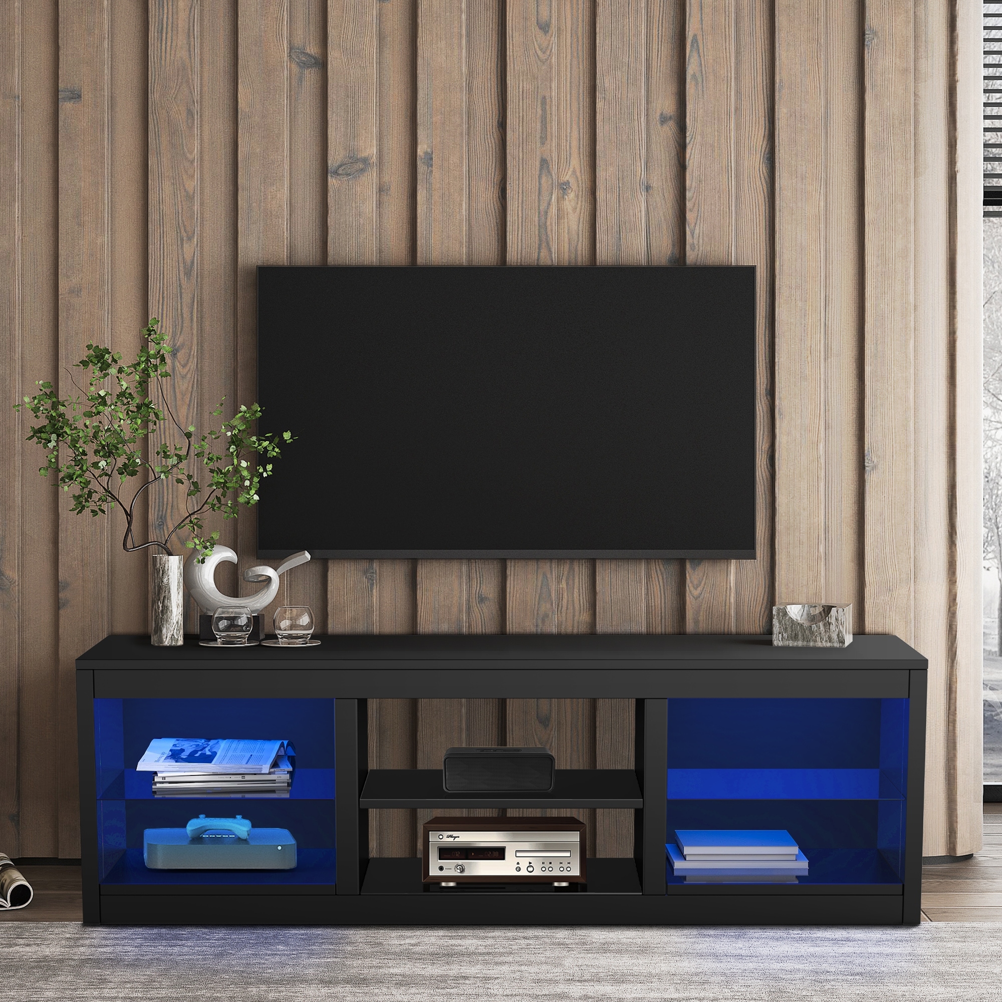 66" Modern RGB LED TV Stand Console Table for TV's up to 75"