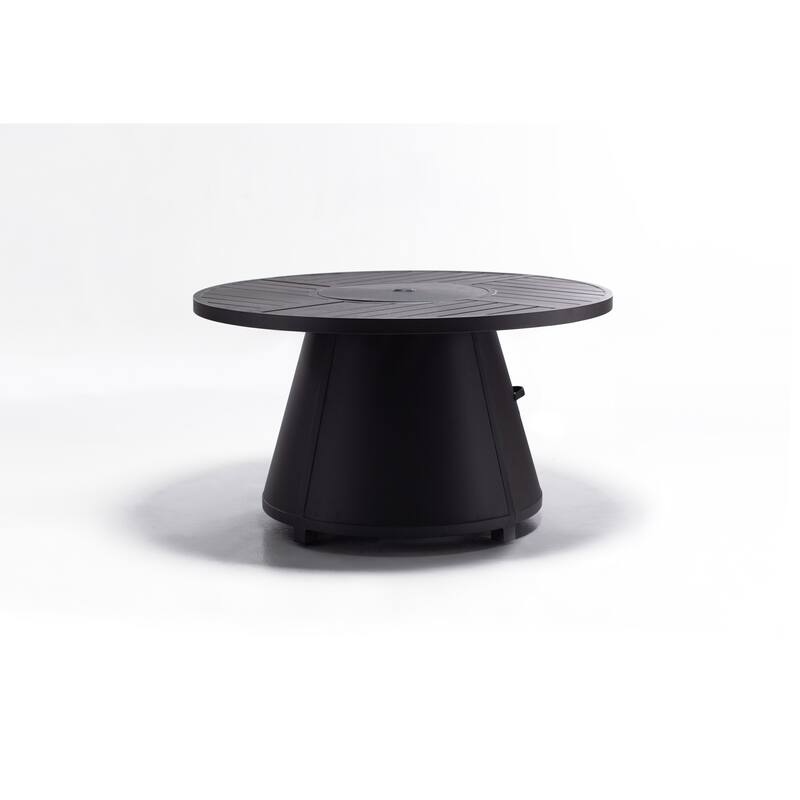 Abbyson Santorini Black Outdoor Fire Table