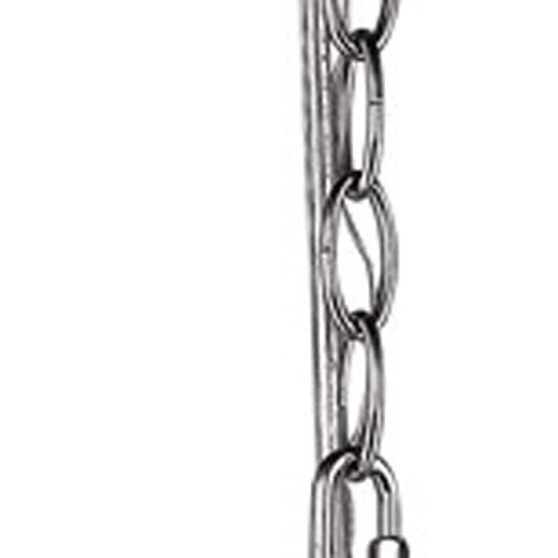 HomeRoots Silver Candle Style Five Light Metal and Crystals Dimmable Chandelier With White Shades - 28' X '24.5' X '28