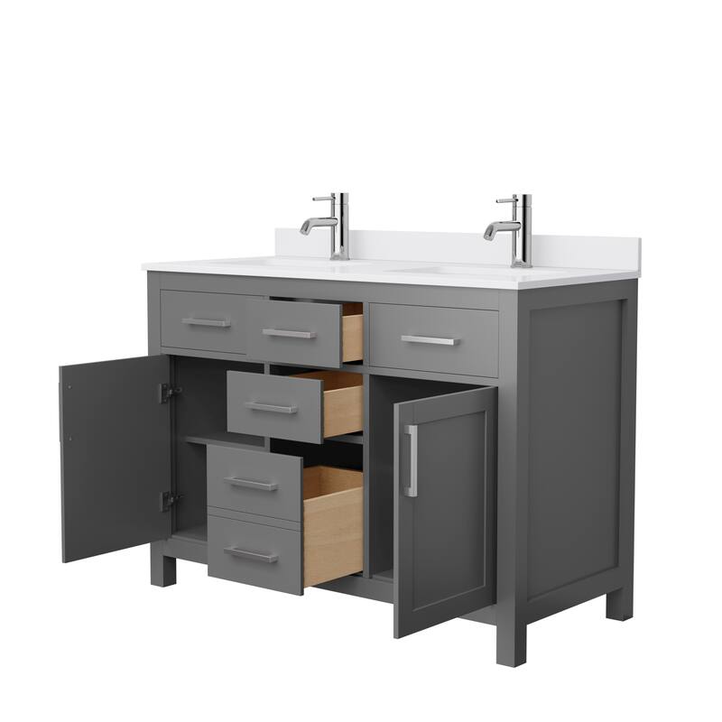 Beckett 48 Inch Double Vanity, Cultured Marble Top