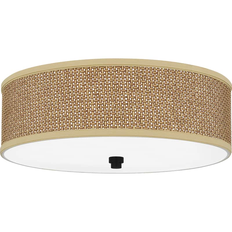 Carson Carrington Fjerritslev 3-light Rattan Flush Mount