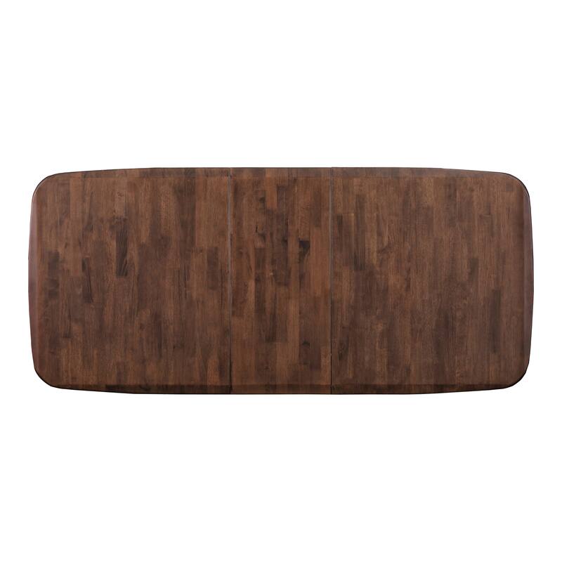 Furniture of America Abigail IV Mid-Century Modern Walnut Extendable Self-Storing Dining Table